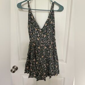 Floral Green Romper